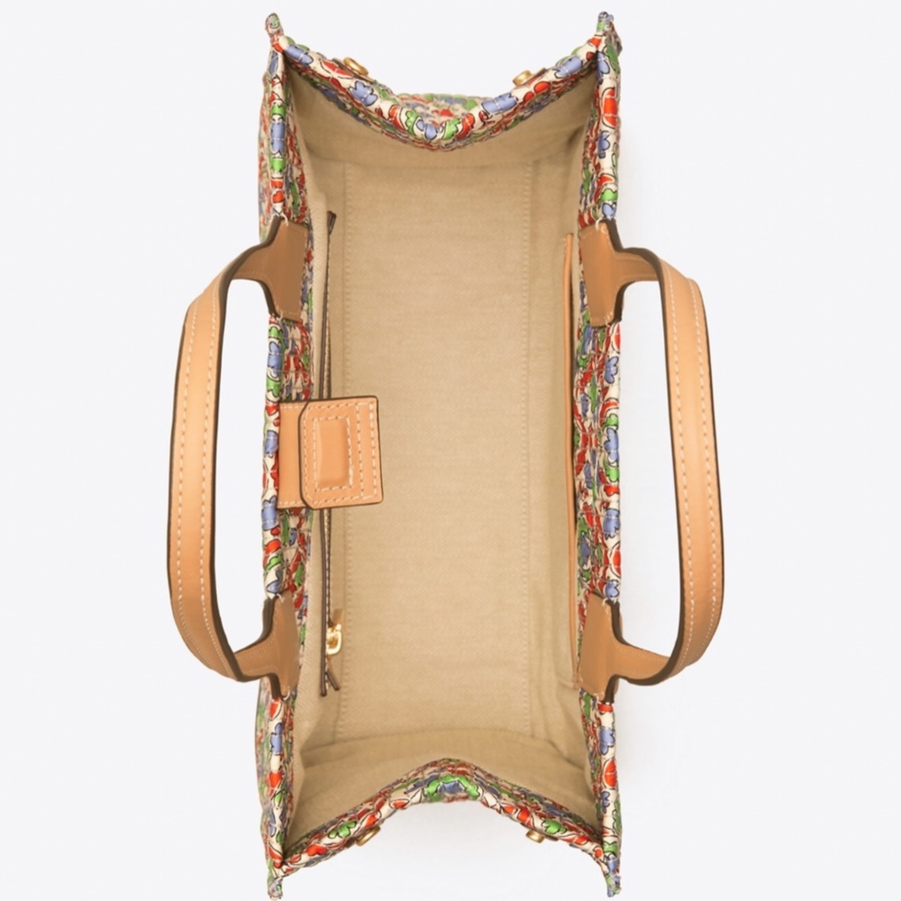 NEW AUTHENTIC TORY BURCH ELLA FLORAL QUILTED TOTE - Picture 5 of 10